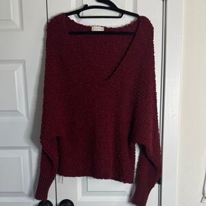 Altar'd State Burgundy V-Neck Sweater